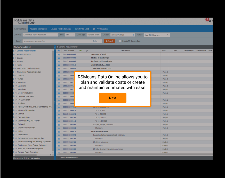 building a unit cost estimate thumbnail