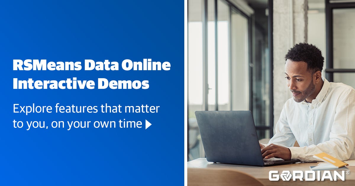 RSMeans Data Online Interactive Demos - Explore features that matter to you, on your time